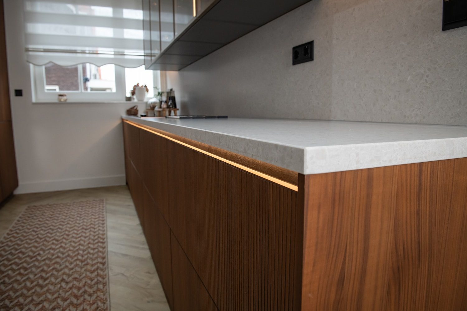 Moderne houten keuken, werkblad