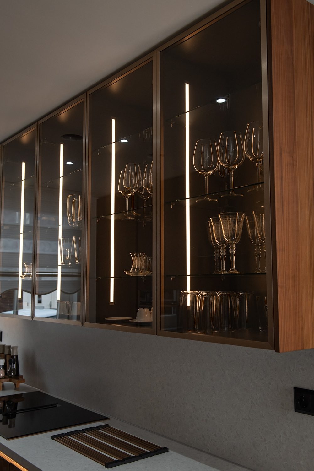 Moderne houten keuken, detail